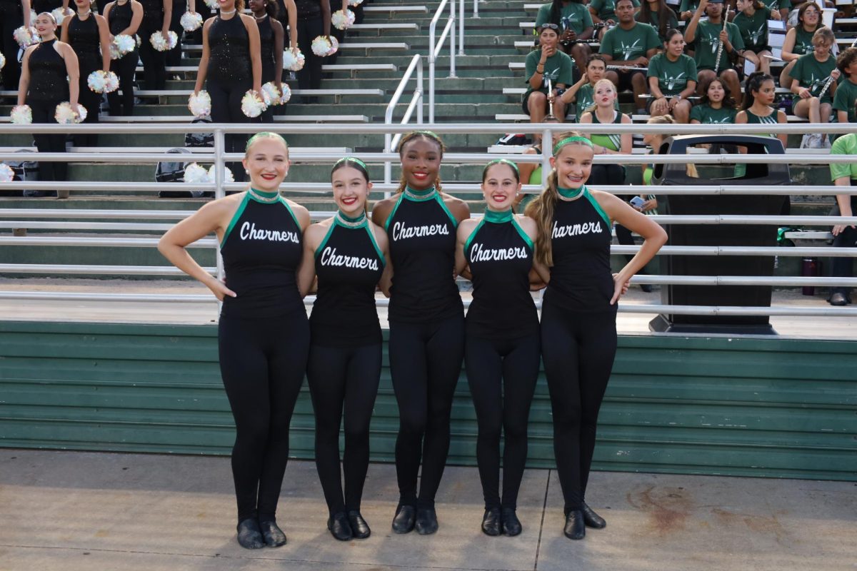 From left: Seniors Lindsey Wakefield, Keisi Herrera, Jordyn Hanson, Bree Rodriguez, Brooke Bailey